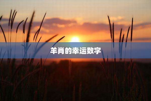 羊肖的幸运数字