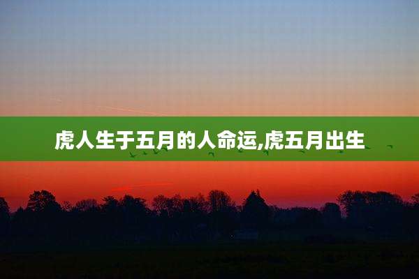 虎人生于五月的人命运,虎五月出生