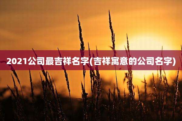 2021公司最吉祥名字(吉祥寓意的公司名字)