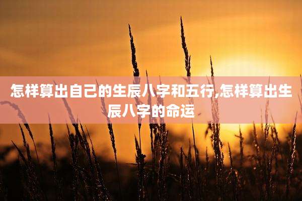 怎样算出自己的生辰八字和五行,怎样算出生辰八字的命运