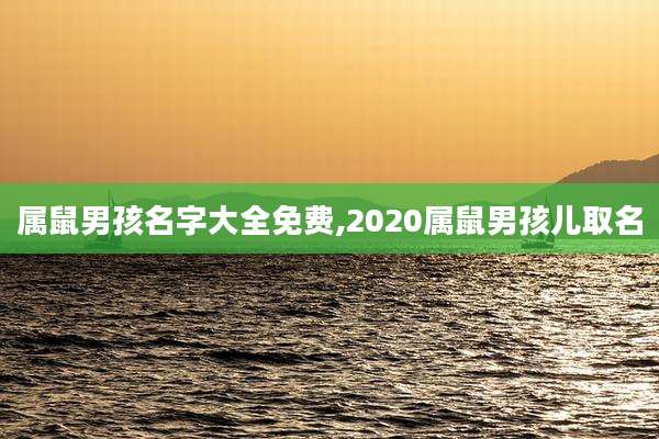 属鼠男孩名字大全免费,2020属鼠男孩儿取名