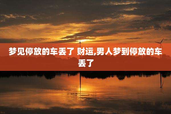梦见停放的车丢了 财运,男人梦到停放的车丢了