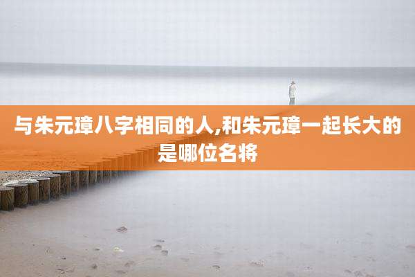 与朱元璋八字相同的人,和朱元璋一起长大的是哪位名将