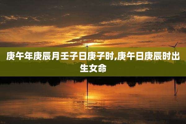 庚午年庚辰月壬子日庚子时,庚午日庚辰时出生女命