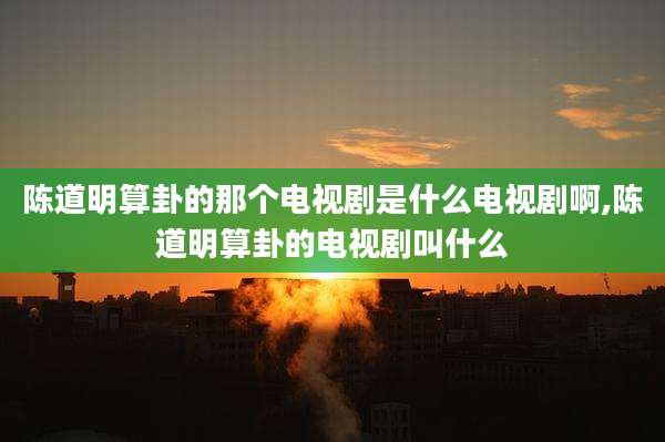 陈道明算卦的那个电视剧是什么电视剧啊,陈道明算卦的电视剧叫什么