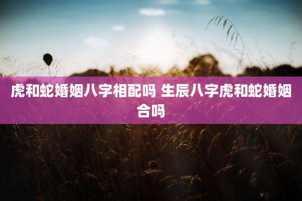 虎和蛇婚姻八字相配吗 生辰八字虎和蛇婚姻合吗