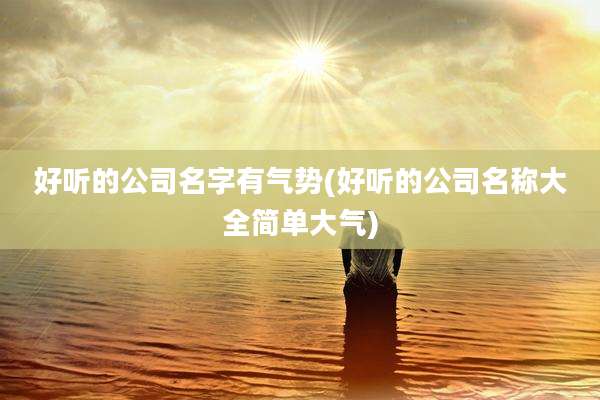 好听的公司名字有气势(好听的公司名称大全简单大气)