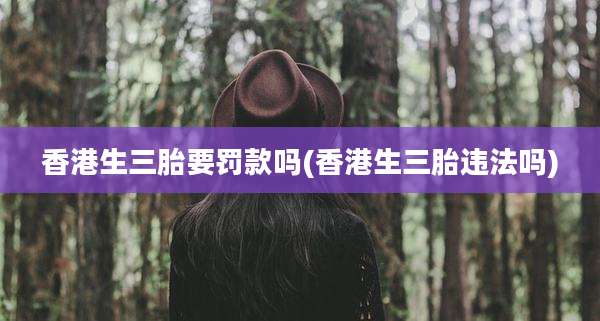 香港生三胎要罚款吗(香港生三胎违法吗)