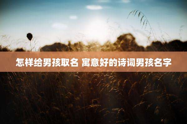 怎样给男孩取名 寓意好的诗词男孩名字