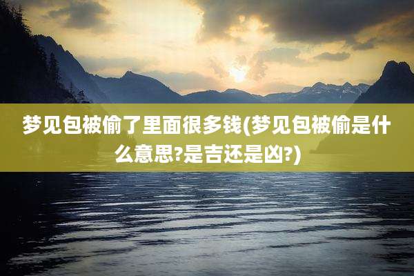 梦见包被偷了里面很多钱(梦见包被偷是什么意思?是吉还是凶?)