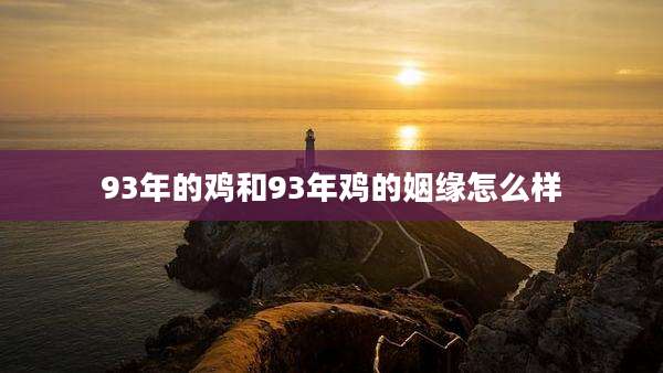 93年的鸡和93年鸡的姻缘怎么样
