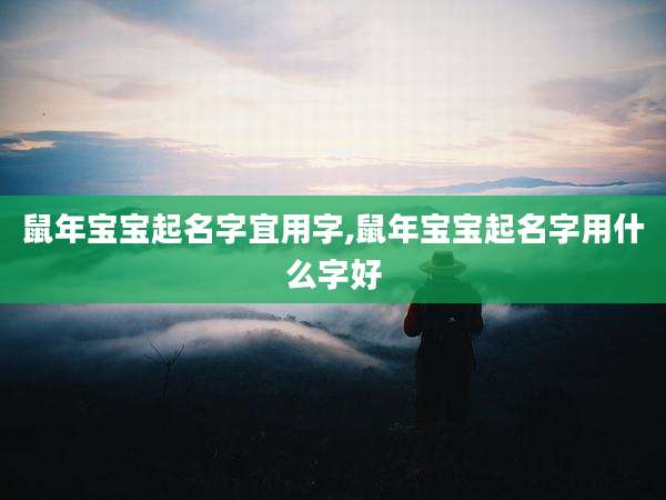 鼠年宝宝起名字宜用字,鼠年宝宝起名字用什么字好