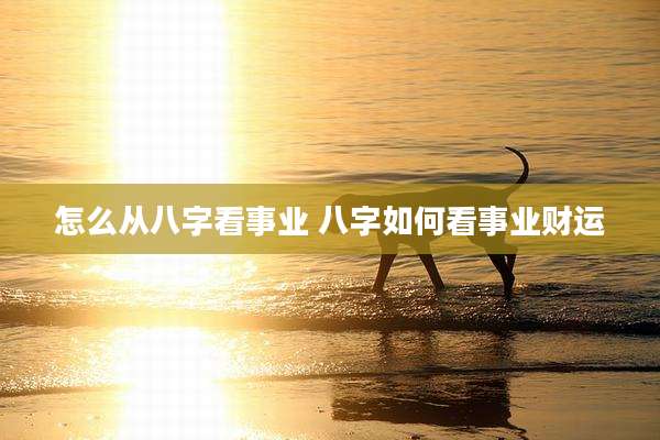 怎么从八字看事业 八字如何看事业财运