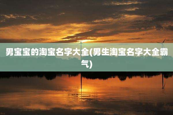 男宝宝的淘宝名字大全(男生淘宝名字大全霸气)
