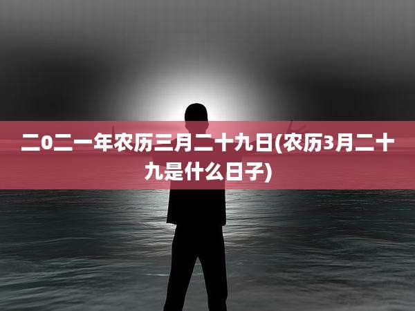 二0二一年农历三月二十九日(农历3月二十九是什么日子)
