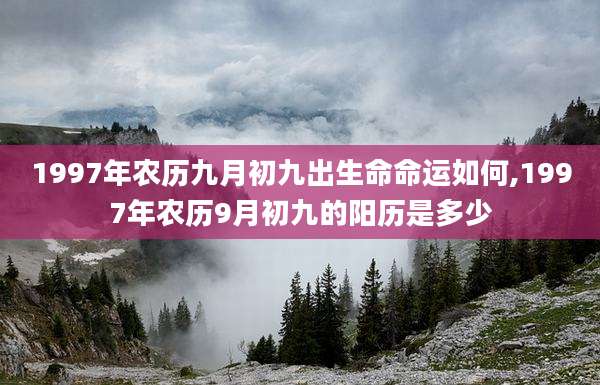 1997年农历九月初九出生命命运如何,1997年农历9月初九的阳历是多少