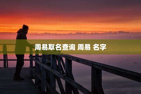 周易取名查询 周易 名字
