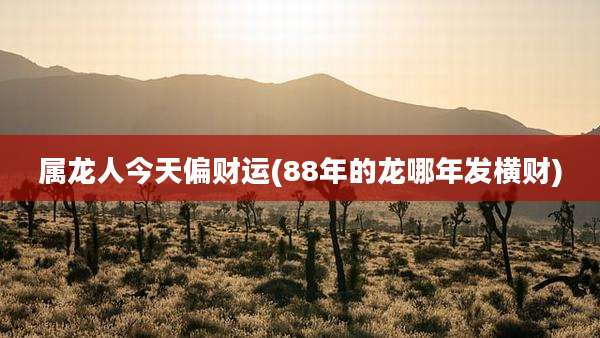 属龙人今天偏财运(88年的龙哪年发横财)