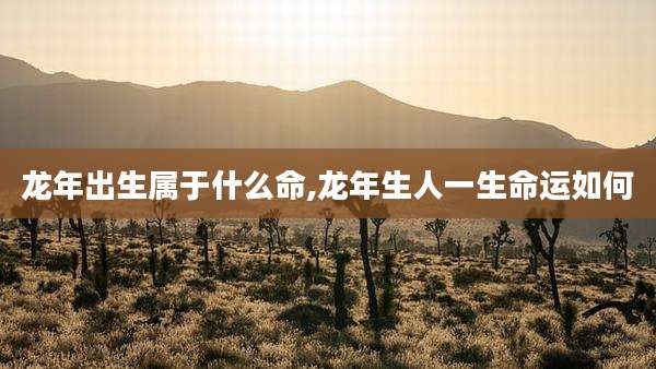 龙年出生属于什么命,龙年生人一生命运如何