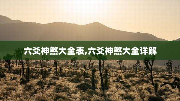 六爻神煞大全表,六爻神煞大全详解