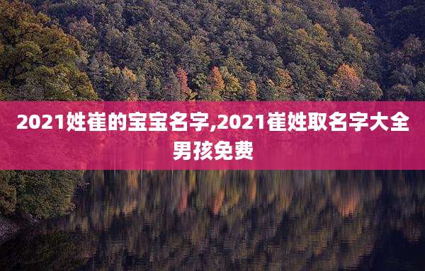 2021姓崔的宝宝名字,2021崔姓取名字大全男孩免费