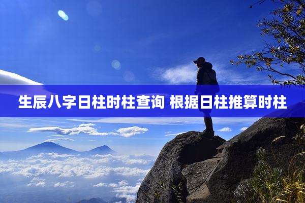 生辰八字日柱时柱查询 根据日柱推算时柱