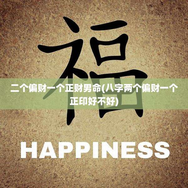 二个偏财一个正财男命(八字两个偏财一个正印好不好)