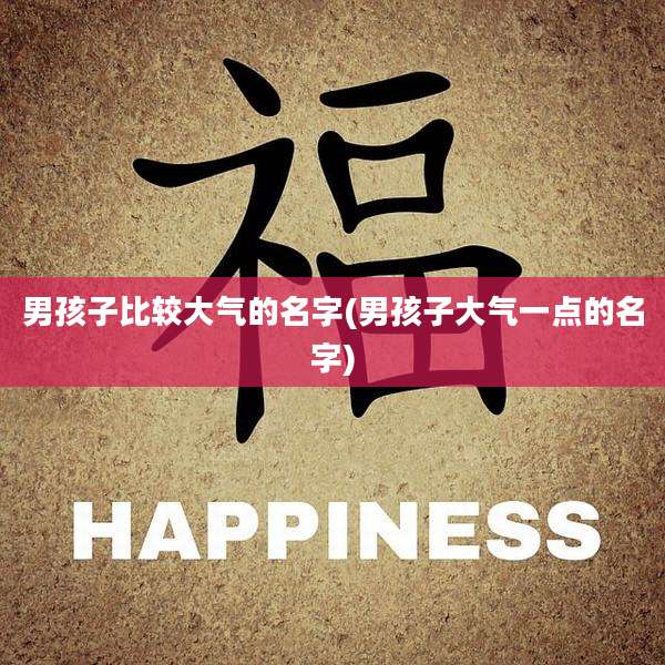 男孩子比较大气的名字(男孩子大气一点的名字)