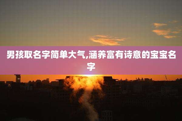 男孩取名字简单大气,涵养富有诗意的宝宝名字