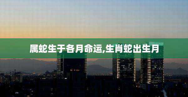 属蛇生于各月命运,生肖蛇出生月