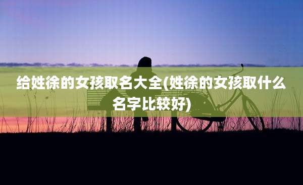给姓徐的女孩取名大全(姓徐的女孩取什么名字比较好)