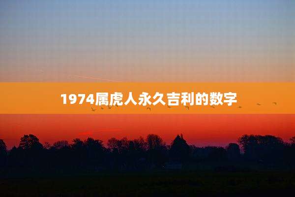 1974属虎人永久吉利的数字