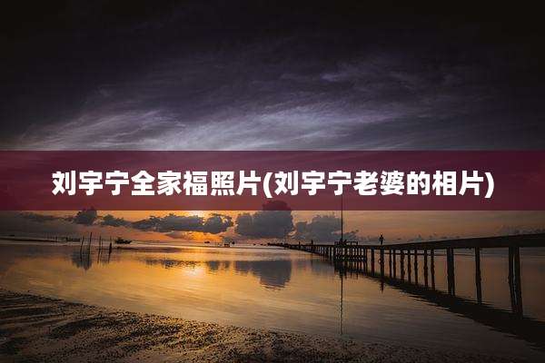 刘宇宁全家福照片(刘宇宁老婆的相片)