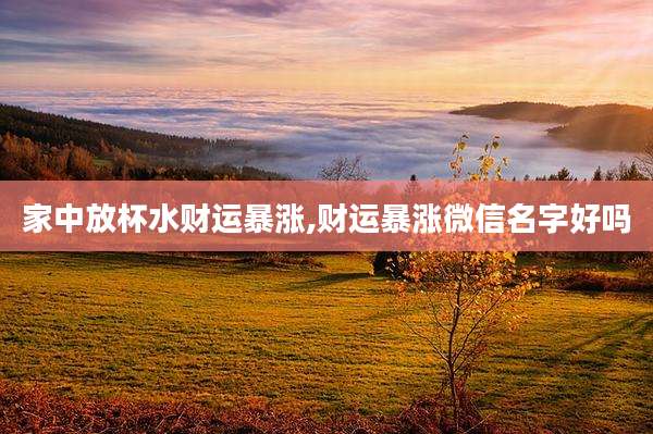 家中放杯水财运暴涨,财运暴涨微信名字好吗