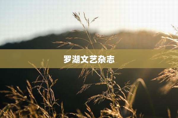罗湖文艺杂志