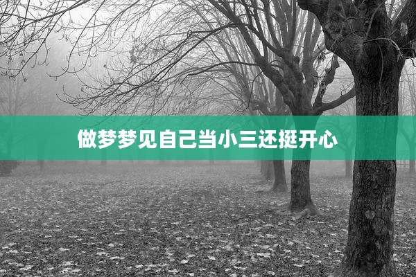 做梦梦见自己当小三还挺开心