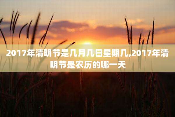 2017年清明节是几月几日星期几,2017年清明节是农历的哪一天