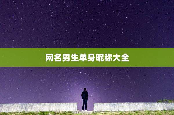 网名男生单身昵称大全