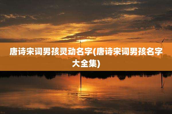 唐诗宋词男孩灵动名字(唐诗宋词男孩名字大全集)