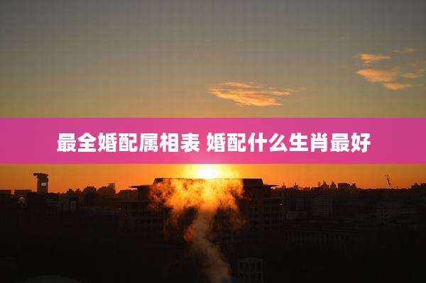 最全婚配属相表 婚配什么生肖最好
