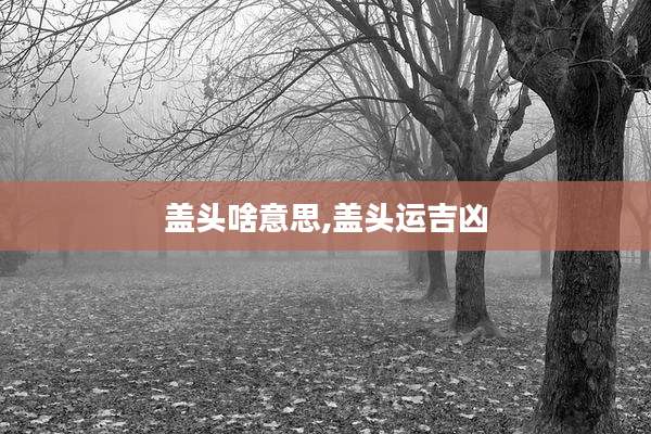 盖头啥意思,盖头运吉凶