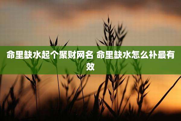 命里缺水起个聚财网名 命里缺水怎么补最有效