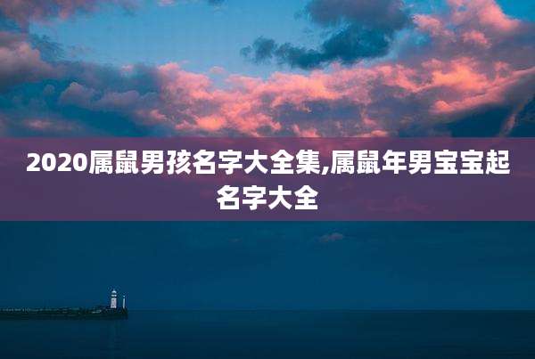 2020属鼠男孩名字大全集,属鼠年男宝宝起名字大全