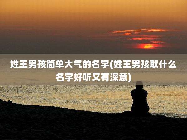 姓王男孩简单大气的名字(姓王男孩取什么名字好听又有深意)