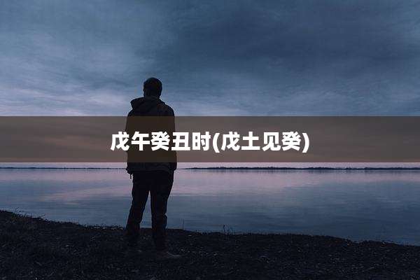 戊午癸丑时(戊土见癸)