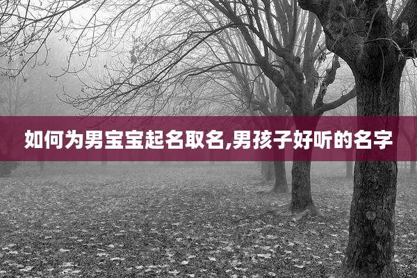 如何为男宝宝起名取名,男孩子好听的名字