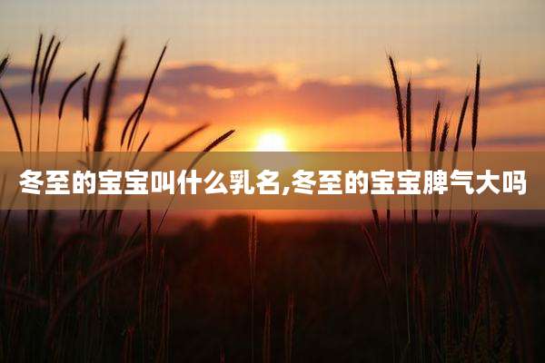 冬至的宝宝叫什么乳名,冬至的宝宝脾气大吗