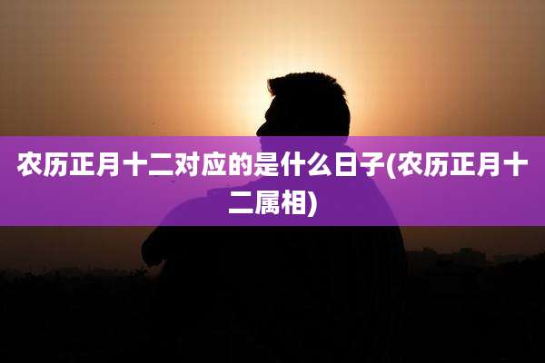 农历正月十二对应的是什么日子(农历正月十二属相)