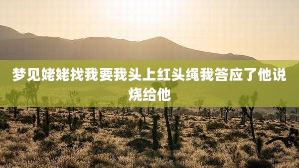 梦见姥姥找我要我头上红头绳我答应了他说烧给他