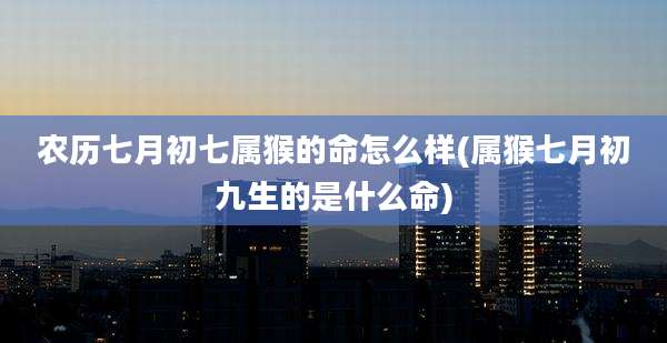 农历七月初七属猴的命怎么样(属猴七月初九生的是什么命)